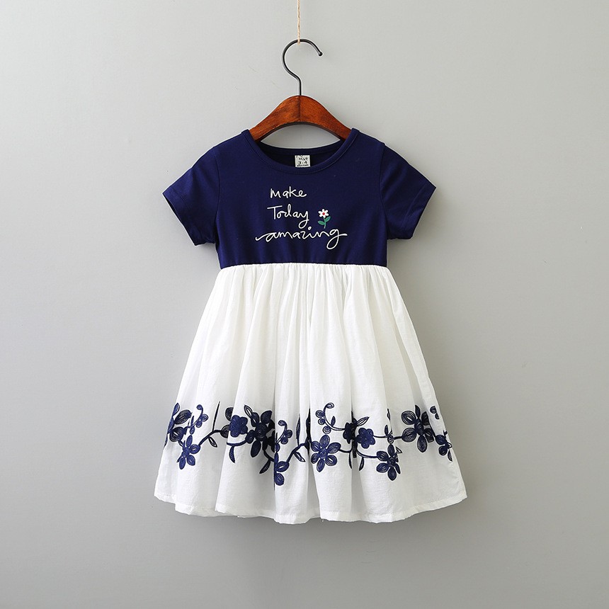 ⚡️HÀNG CAO CẤP⚡️ Váy Bé gái thiết kế điểm nhấn hoa dây ở chân váy, chất liệu Cotton mềm mại