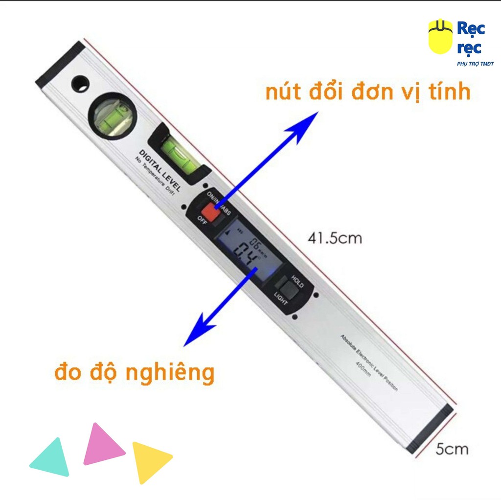 Thước cân bằng Nivo điện tử cao cấp 40cm - Khung nhôm định hình, đế nam châm