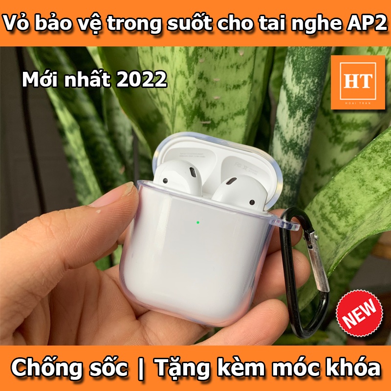 Ốp Silicon Hộp Sạc AP 1/2 trong suốt chống sốc, tặng kèm móc khoá
