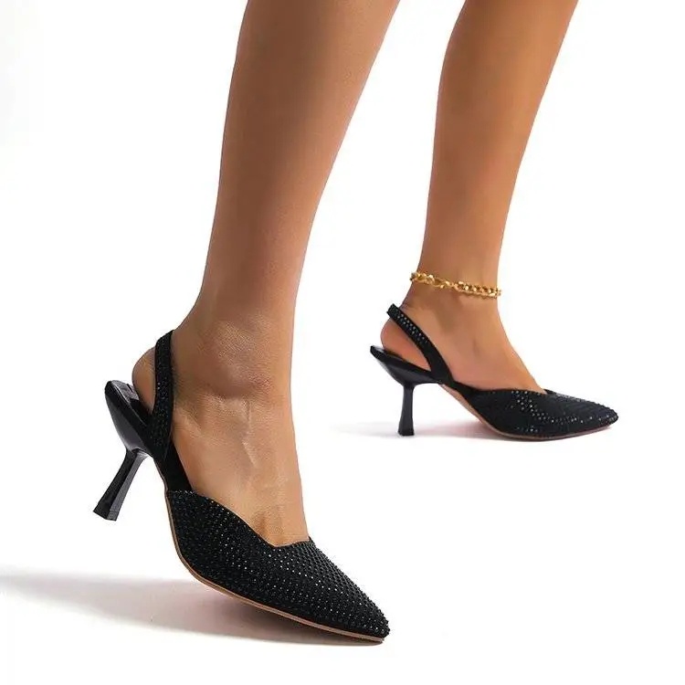 Giày Cao Gót Mũi Nhọn Đính Đá Thời Trang Dành Cho Nữ / Size 43