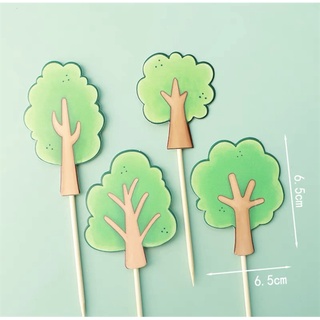 Set 4 que cắm cây giấy màu xanh
