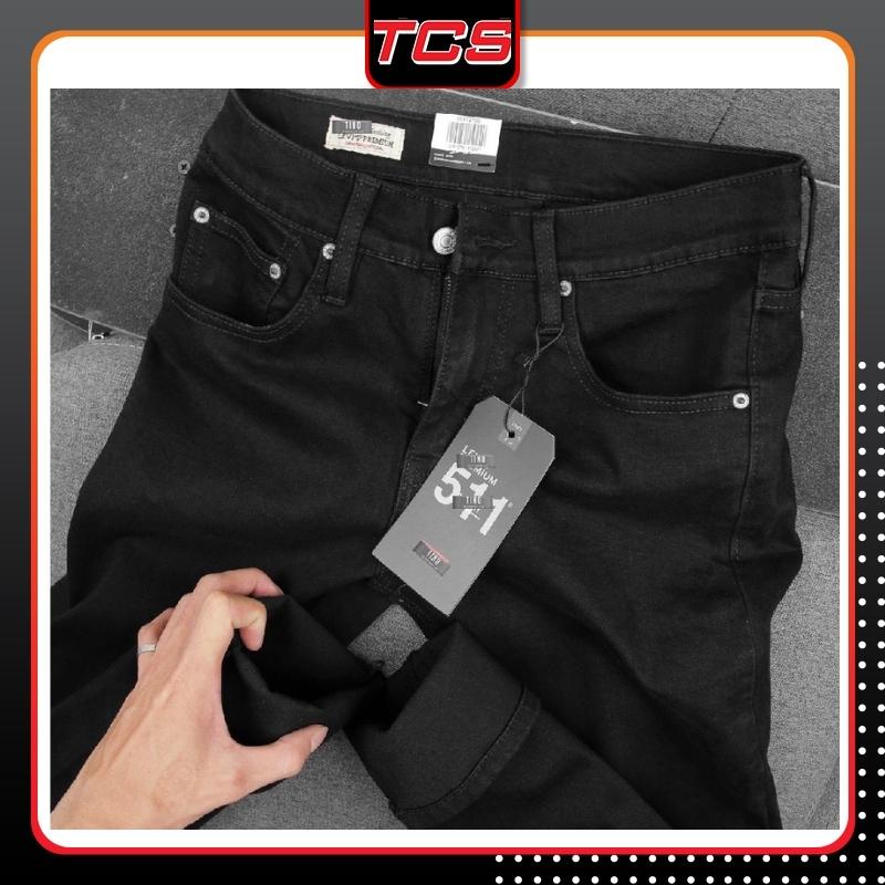 Quần jean nam cao cấp hàn quốc đẹp giá rẻ quần jean đen trơn TCS 20
