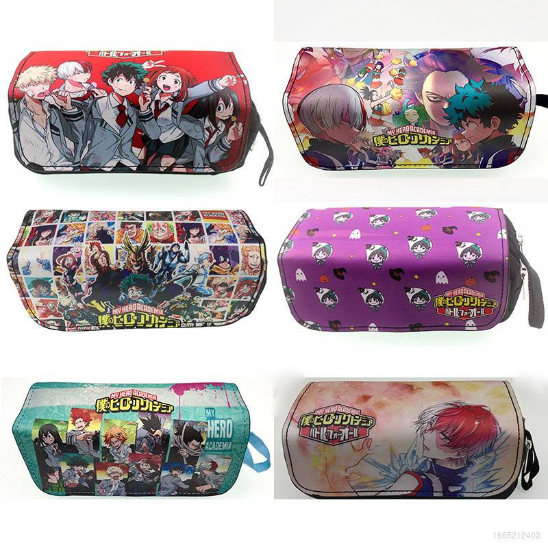 Túi Đựng Bút Vải Canvas Cỡ Lớn In Hoạt Hình My Hero Academia Bakugou deku Dễ Thương Cho Bé