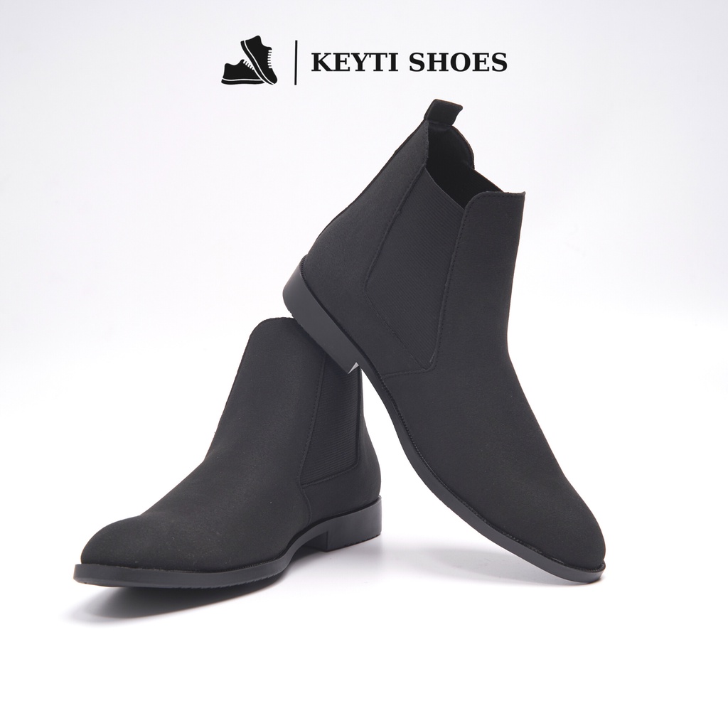 Giày Chelsea boots nam da lộn, cổ chun, đế khâu chắc chắn