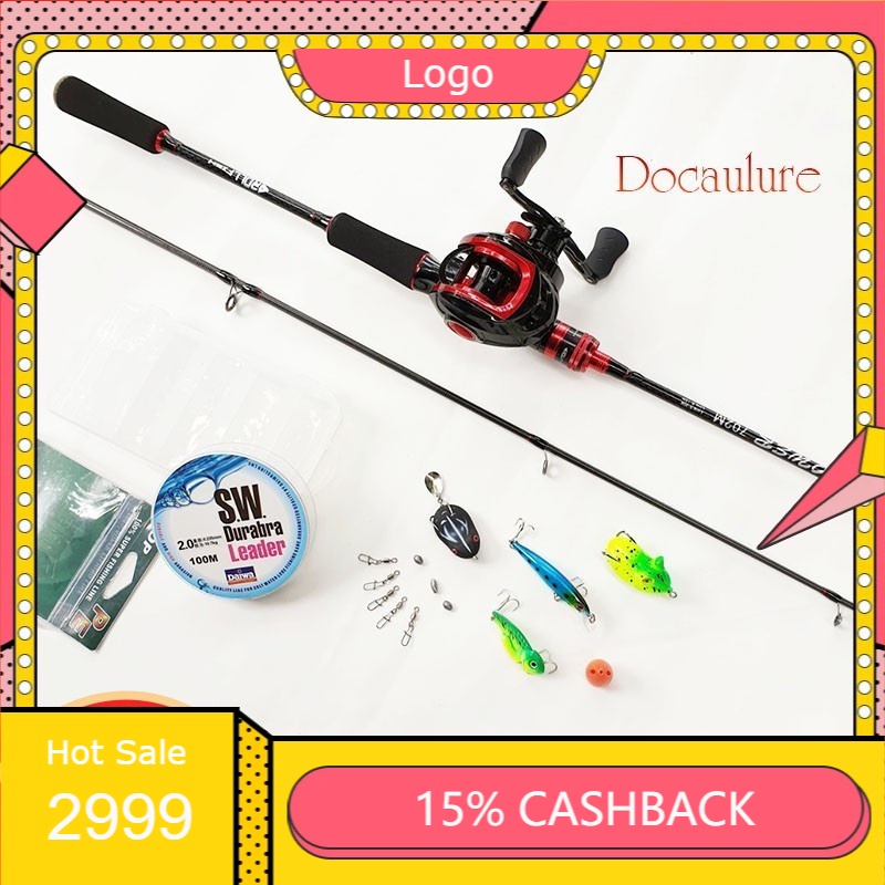 Bộ Cần câu lure carbon kiểu máy Ngang Roolfish 1.68m - 1.8m - 2.1m - 2.4m. B-lu-NG901 - giá rẻ-