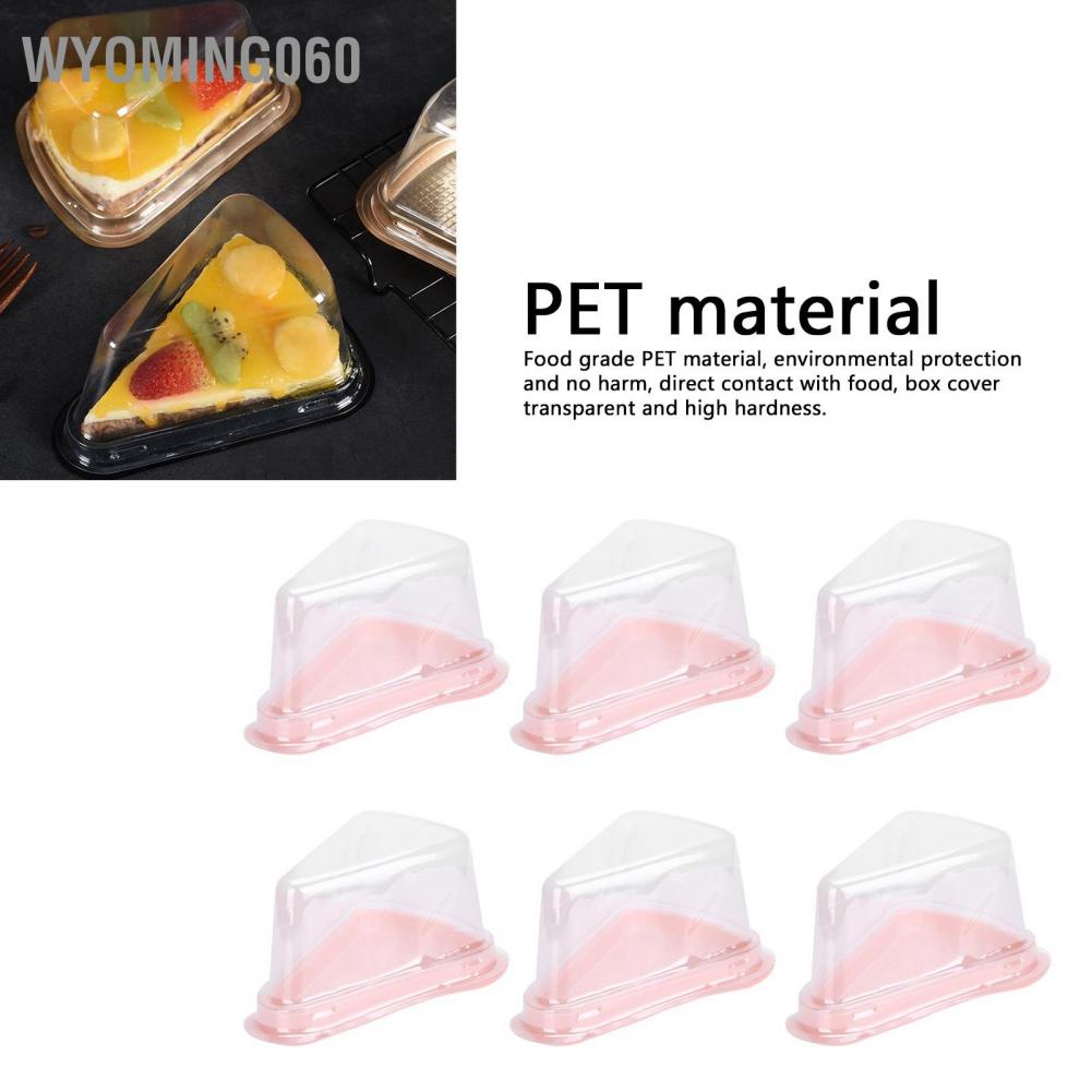 Wyoming060 100Pcs Triangular Cake Holder Box Transparent PET Food Cupcake Packaging Container