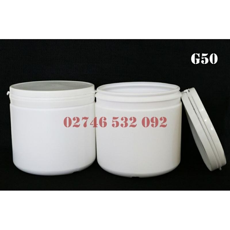 Hủ Nhựa Trắng Đục Nắp Galenti - G50 - Đựng Từ 900g Đến 1Kg BỘT MỊN
