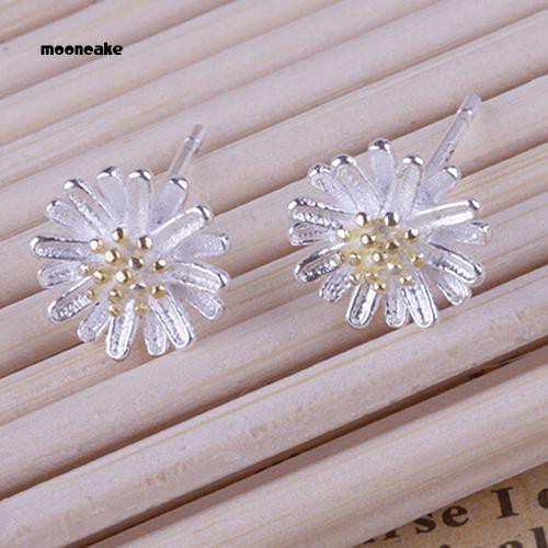 Bông tai mạ bạc 925 hình hoa hướng dương xinh xắn