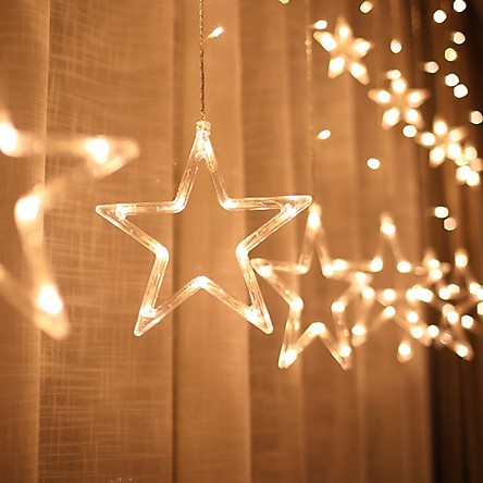 Đèn Led Hình Sao, Rèm Nháy Decor Trang Trí Hình Sao Phòng Ngủ, Siêu Đẹp, Siêu Lung Linh