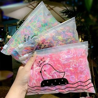 Set 1000 thun cột tóc cho bé túi zip