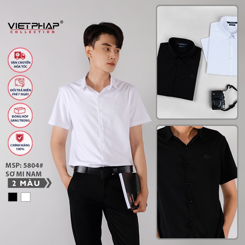 Áo sơ mi nam ngắn tay VIETPHAP AS5804 form regular
