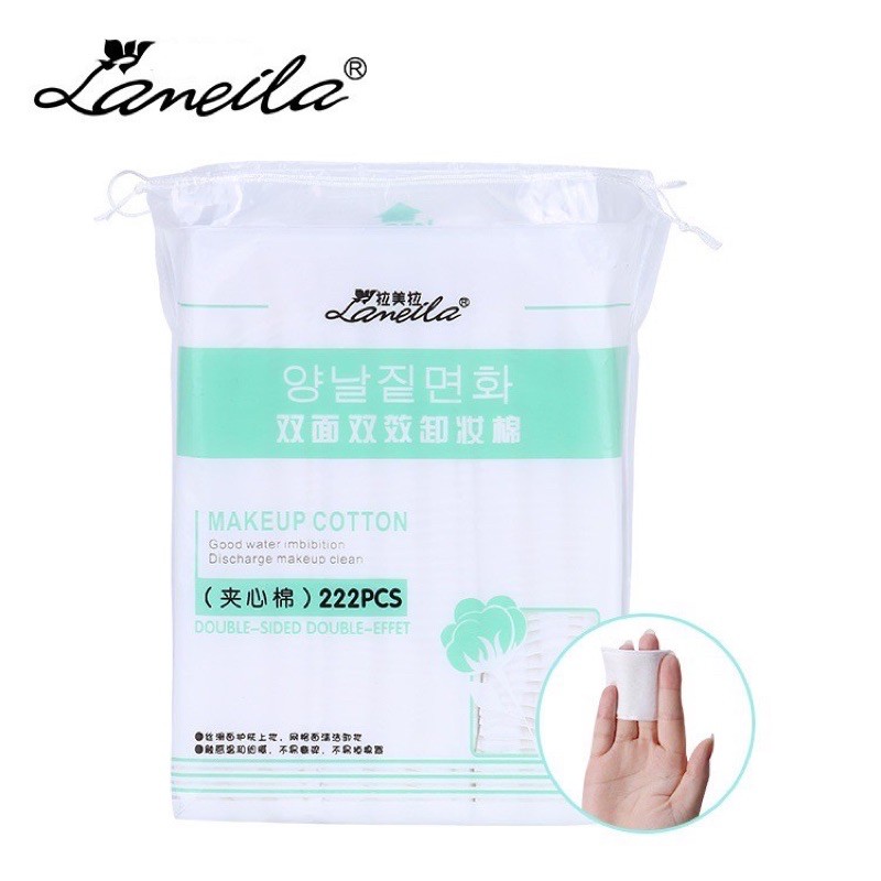 Gói 222 Miếng Bông Tẩy Trang 3 Lớp Laneila