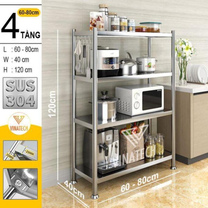 Kệ Để Đồ Nhà Bếp Inox, Giá Đựng Đồ Để Lò Vi Sóng, Lò Nướng, Trang Trí Phòng Khách Gọn Gàng