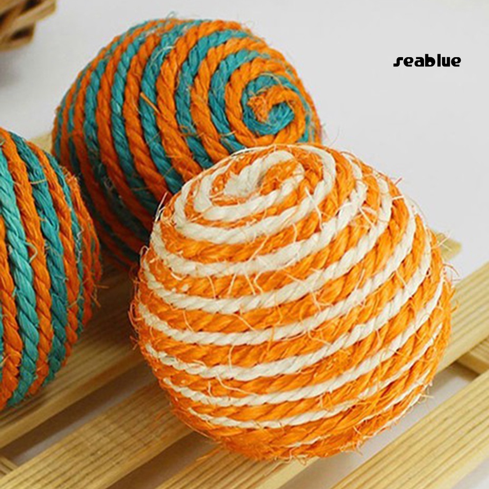 【cat】2Pcs Pet Cat Kitten Sisal Rope Weave Ball Molar Playing Chew Scratch Catch Toy