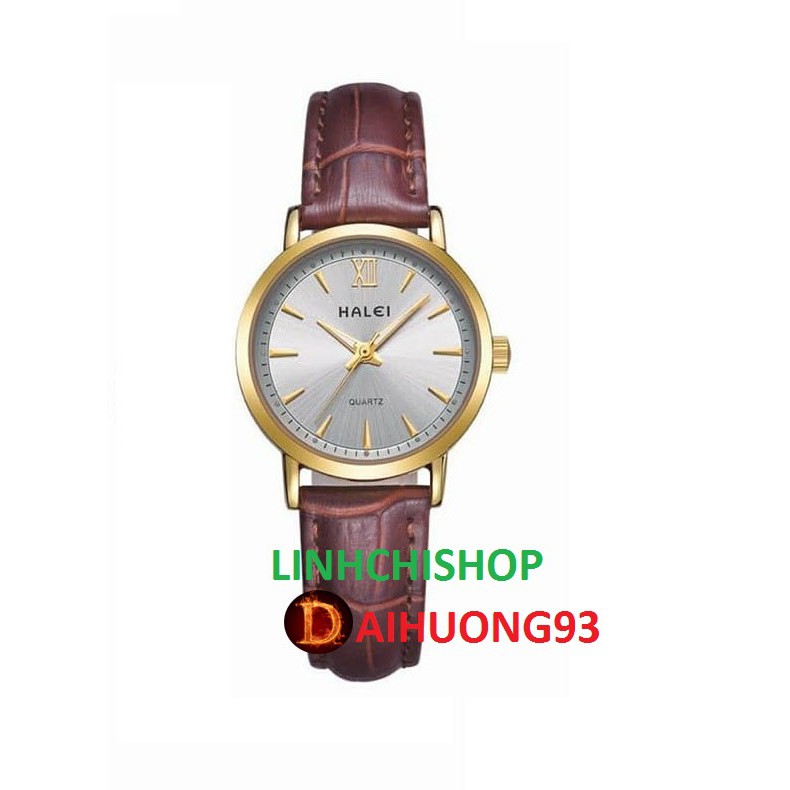 Đồng hô nữ Halei dây da cực bền chống nước cực tốt (có size nam) | BigBuy360 - bigbuy360.vn