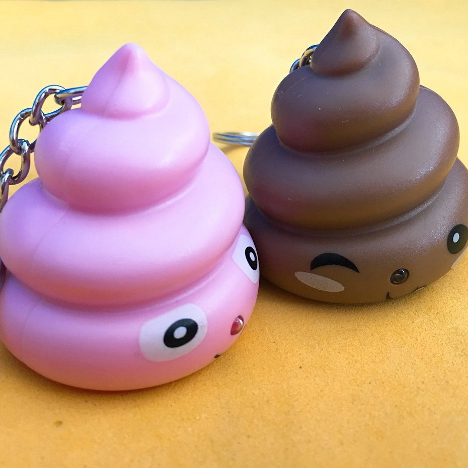 💩💩💩 Móc khóa phát sáng đèn Led hình cục Shit nhiều màu ngộ nghĩnh-Móc khoá phát sáng hình cục cứt dễ thương.