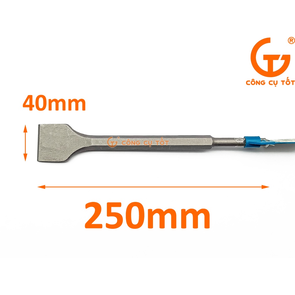 Mũi đục bê tông dẹp chuôi gài SDS Total TAC15121412 14x250x40mm
