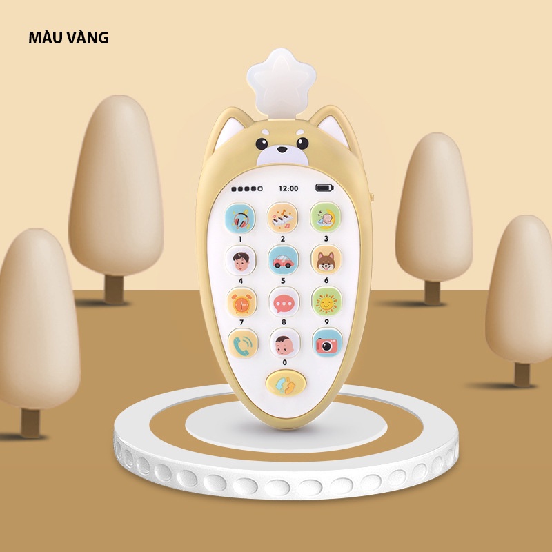 Điện Thoại Đồ Chơi Âm Nhạc Giai Điệu Vui Nhộn Có Đèn Phát Sáng Và Gặm Nướu Cho Bé