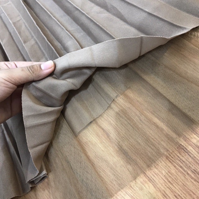 Chân váy xếp ly xòe dáng dài phối ren LYNS - Váy xếp li Hai lớp lưng cao có thể mặc được 2 kiểu -MS04 | BigBuy360 - bigbuy360.vn