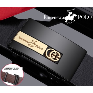 Thắt lưng nam da bò 2 lớp cao cấp emrenew polo full hộp đựng