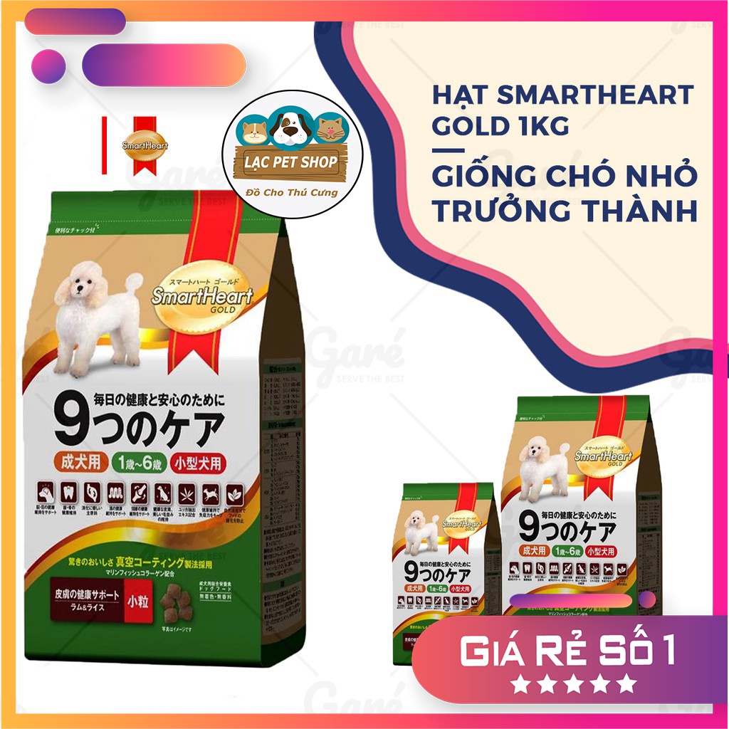 Thức ăn cho chó cỡ nhỏ Smartheart Gold Adult1kg (chó trên 1 năm tuổi) thức ăn chó Poodle