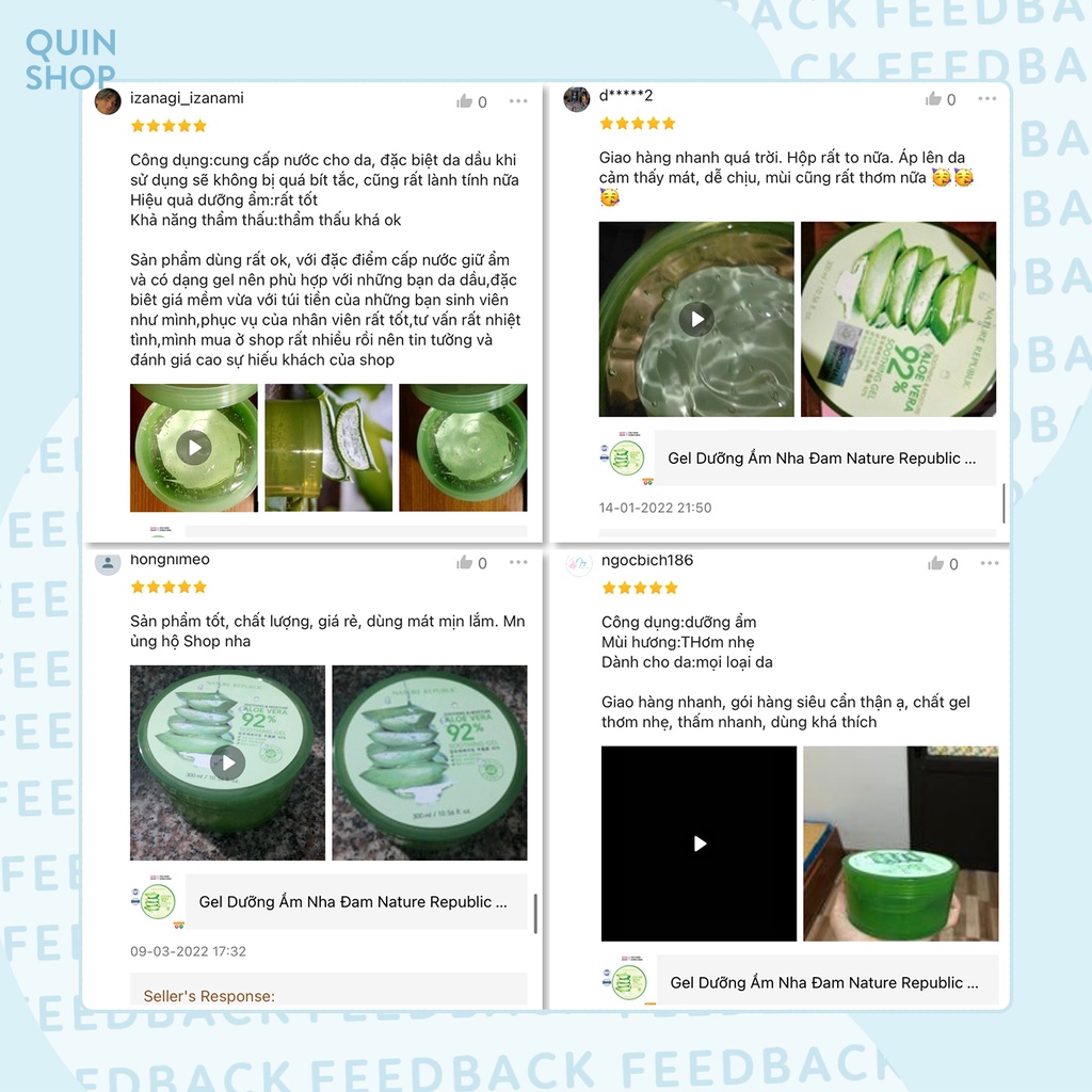 Gel Dưỡng Ẩm Nha Đam Nature Republic Aloe Vera 92% Soothing Gel