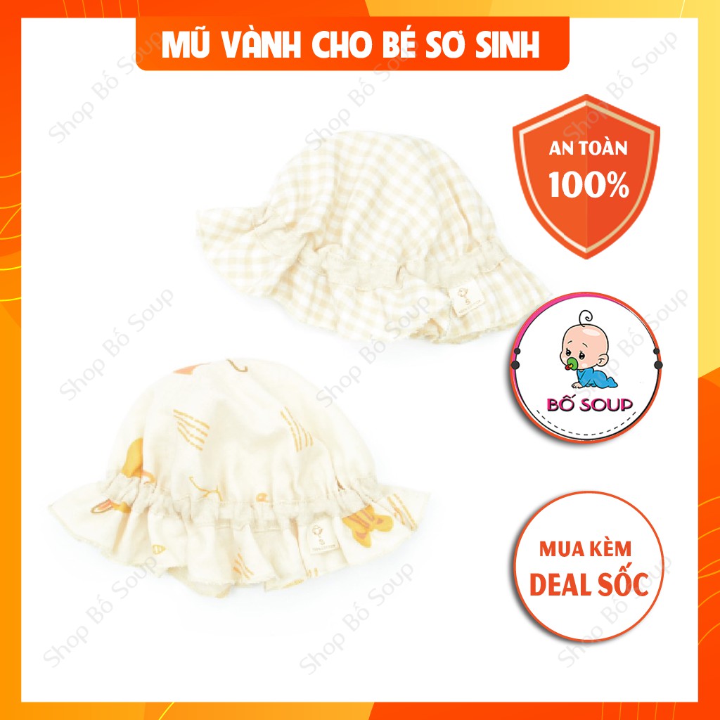 Mũ Vành Trùm Đầu Cho Bé Sơ Sinh,Chất Liệu Cotton Giữ Ấm Đầu Cho Bé