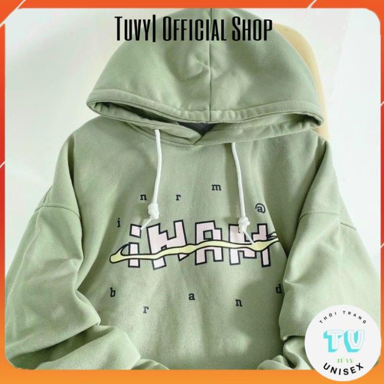 Áo Hoodie nam TUVYSHOP áo nỉ nữ cổ tròn lót bông ấm áp vải lì mịn in chữ INAM 2 màu xanh be