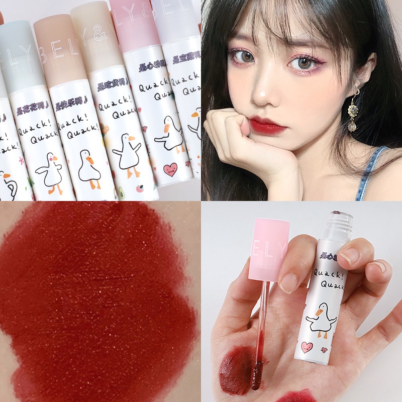 [Hàng mới về] Son kem trang điểm dạng lỏng nhung lì chống thấm nước vỏ họa tiết chú vịt đáng yêu cho sử dụng hàng ngày | BigBuy360 - bigbuy360.vn