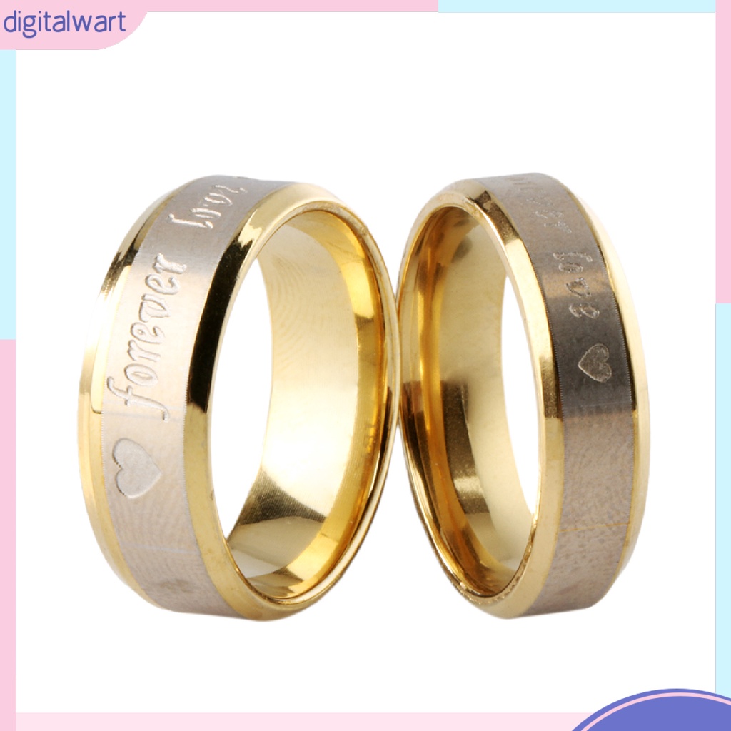 Nhẫn đính hôn khắc chữ Forever love cho cặp đôi
