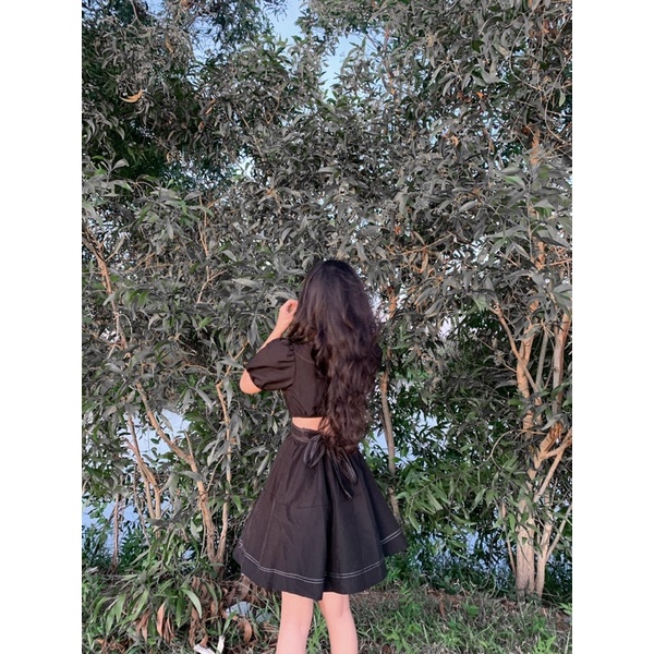 Đầm dự tiệc khoét lưng thắt nơ sau Anna 💓CHEAPY STORE 💓 FREESHIP💓 mặc dự tiệc, sinh nhật, kỉ yếu