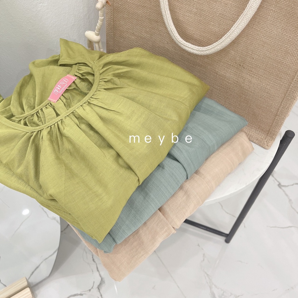 Đầm Bầu mặc nhà thiết kế dáng suông vải đũi lạnh VT-4