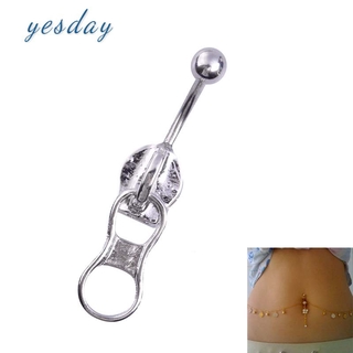 1 Khuyên Rốn Hình Dây Kéo Đính Đá Xinh Xắn