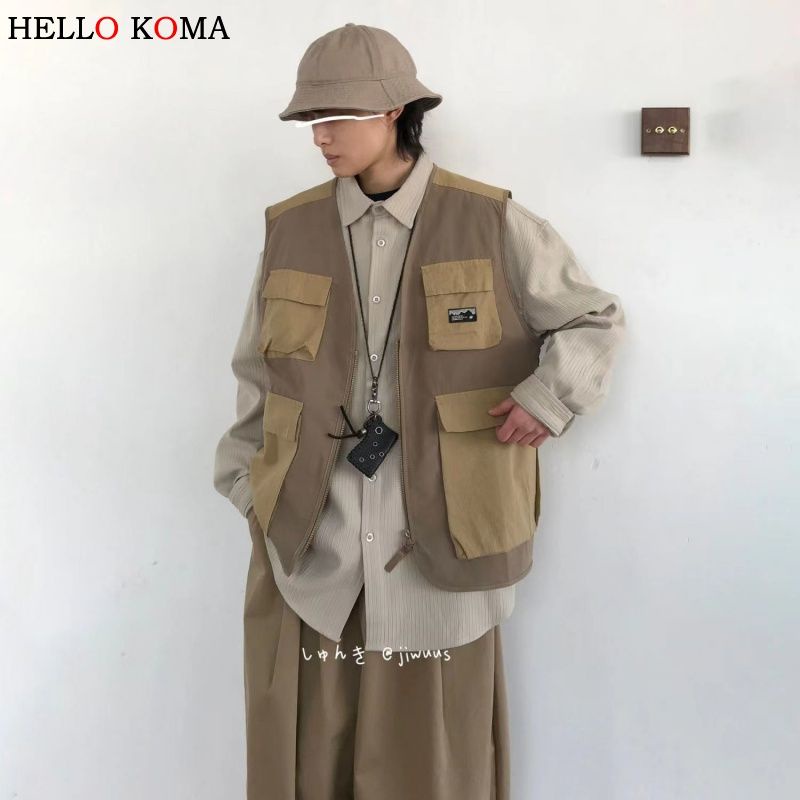 Áo Khoác Vest Không Tay Thời Trang Mùa Hè Phong Cách Nhật Bản Cho Nam Giới