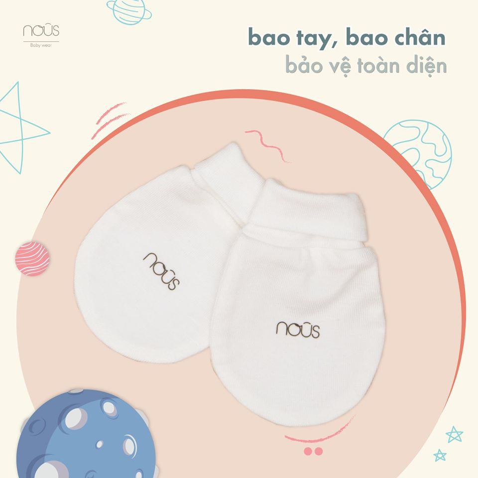 Set bao tay bao chân petit Nous mềm mại cho bé sơ sinh