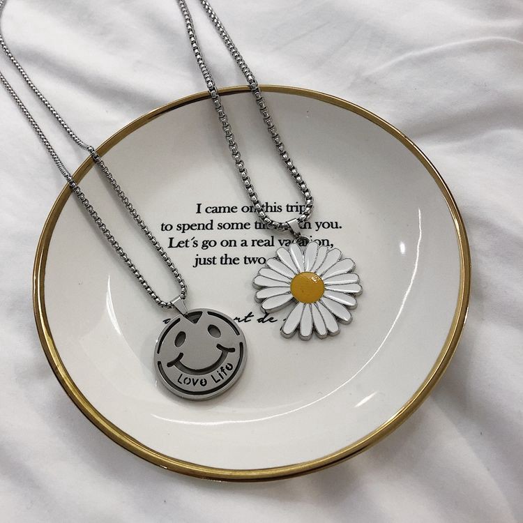 [Miễn Phí Vận Chuyển] Dây Chuyền Mặt Hình Hoa Cúc Nhỏ 23AA Phong Cách Hàn Quốc Đơn Giản Dễ Phối Đồ Cho Nam Và Nữ