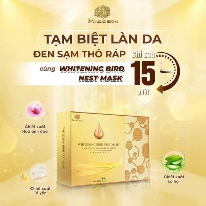 [01 gói 10gr] Mặt nạ Ủ TRẮNG DỊCH YẾN Magic Skin WHITENING BIRD NEST MASK