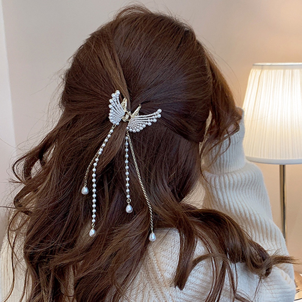 Kẹp Tóc Hình Bướm Phối Tua Rua Thời Trang