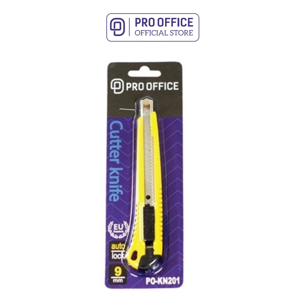 Dao Rọc Giấy PRO OFFICE 9mm Chất Liệu Cao Cấp, Không Gỉ, Sắc Bén, Độ Bền Cao PO-KN201