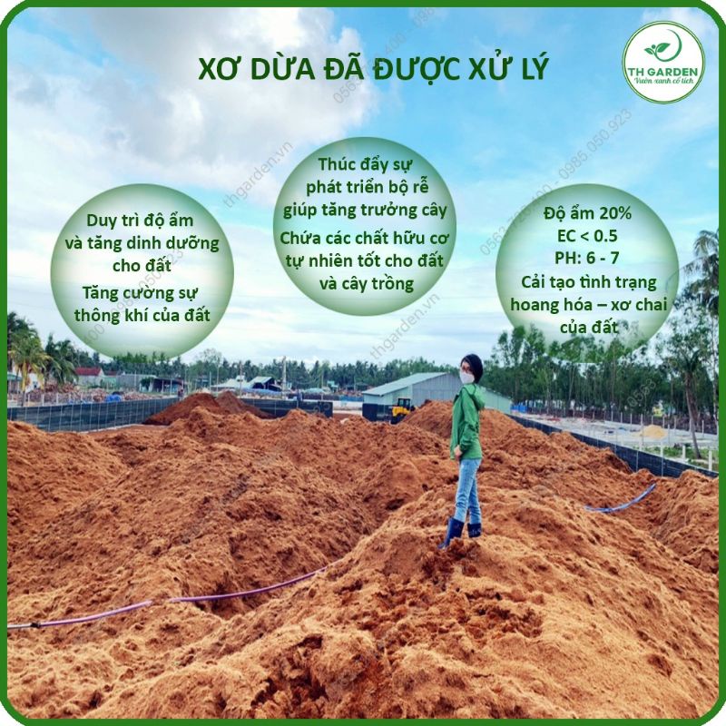 1 kg mụn xơ dừa ẩm đã xử lý trồng lan, dâu tây, sen đá, rau mầm các loại