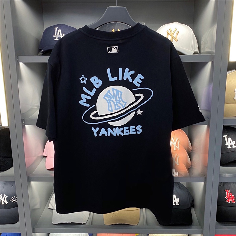 Áo Thun Tay Ngắn Dáng Rộng In Chữ NY Yankees Phong Cách Hàn Quốc Thời Trang Cho Nam Và Nữ