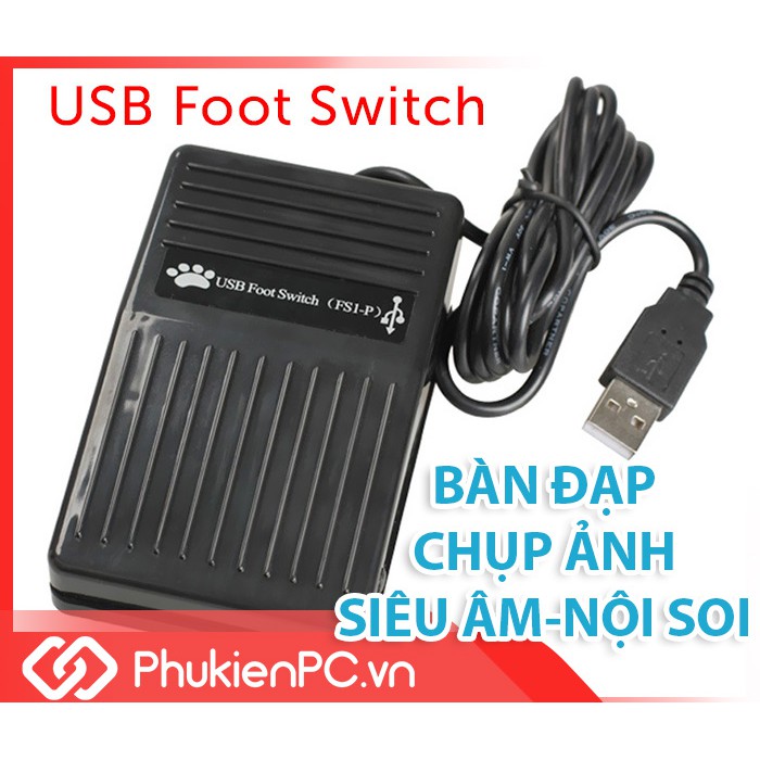 Bàn đạp chụp ảnh, capture chuyên dùng cho máy siêu âm nội soi-USB Pedal Foot Switch