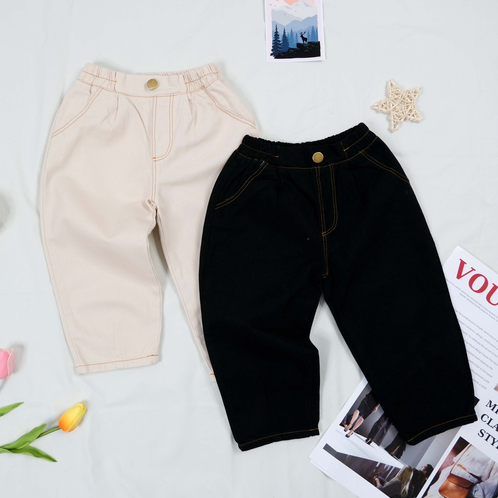 Quần kaki dáng dài phong cách Hàn quốc cho bé trai mặc đi học đi chơi, quần áo trẻ em Beekids Memory
