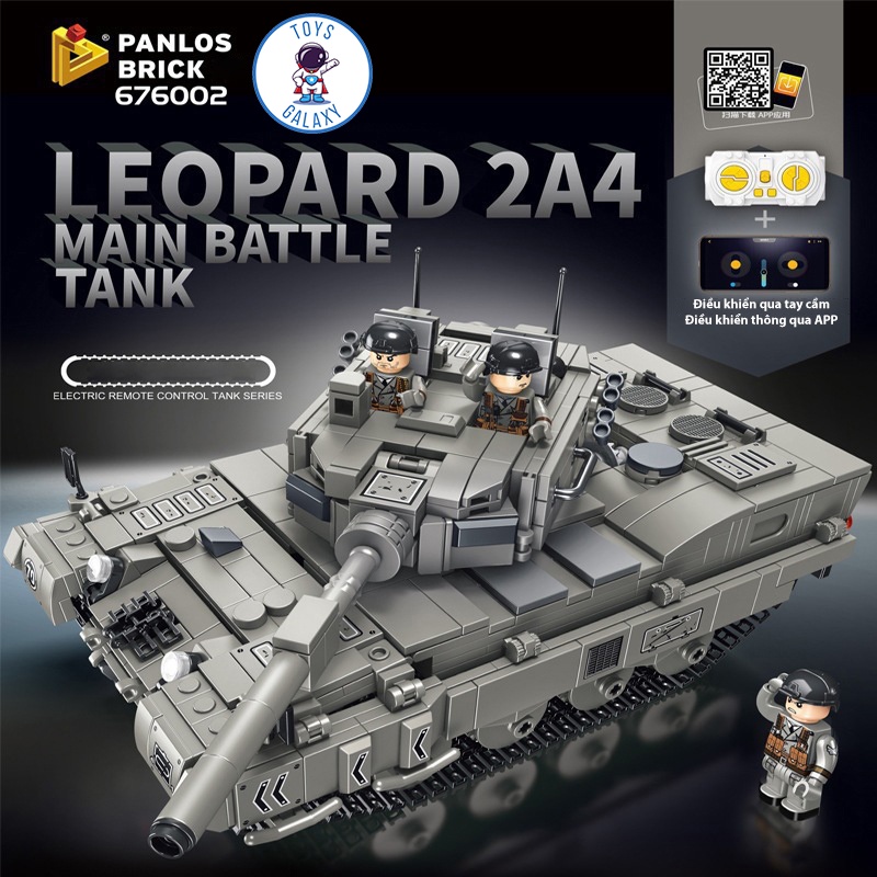 Đồ Chơi Lắp Ráp Mô Hình Điều Khiển Từ Xa RC Xe Tăng Leopard 2A4 / Tiger / Type 99 / T90 676002