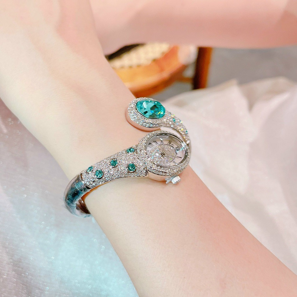 Đồng Hồ Nữ Melissa Snake Silver Green 28mm Chính Hãng