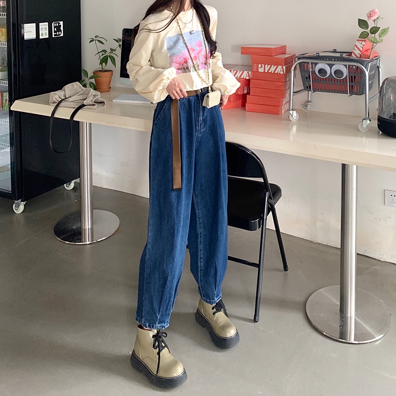 Quần Denim Lưng Cao Ống Đứng Phong Cách Mới 45434