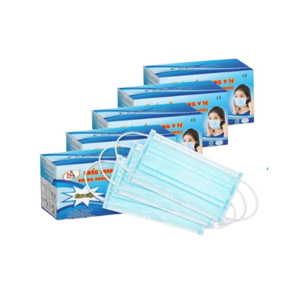[COMBO 5 HỘP] Khẩu trang Y tế 4 Lớp Famapro kháng khuẩn hộp 50 cái