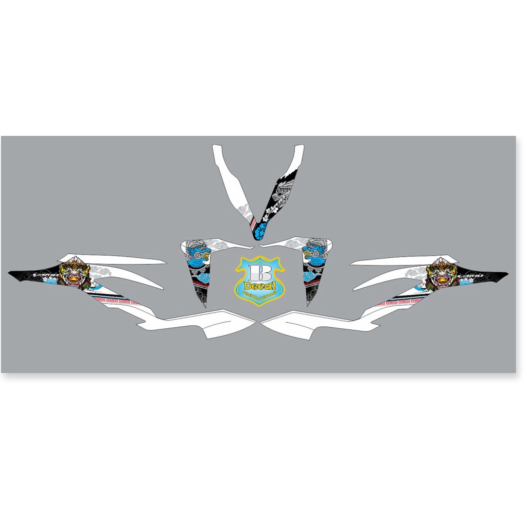 ( Quí khách vui lòng mang ra tiệm cho thợ dán ) Tem vario 150 đầu lân trắng