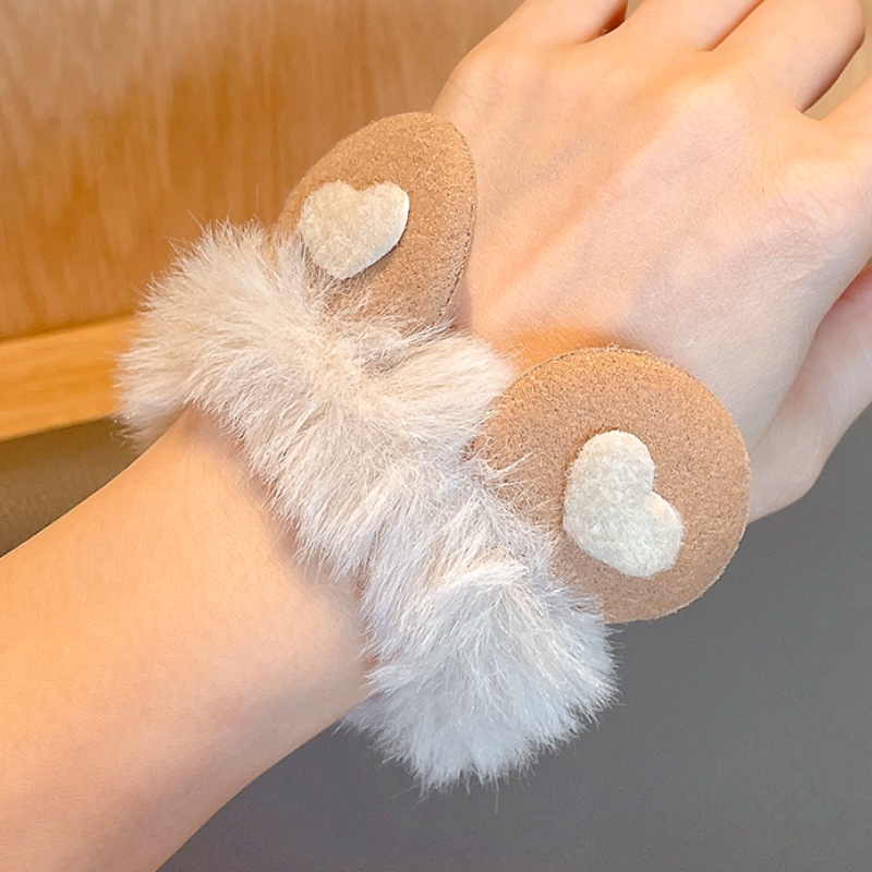 Dây Buộc Tóc Cao Su Bọc Vải Lông Phong Cách Hàn Quốc Dễ Thương Thời Trang Thu Đông