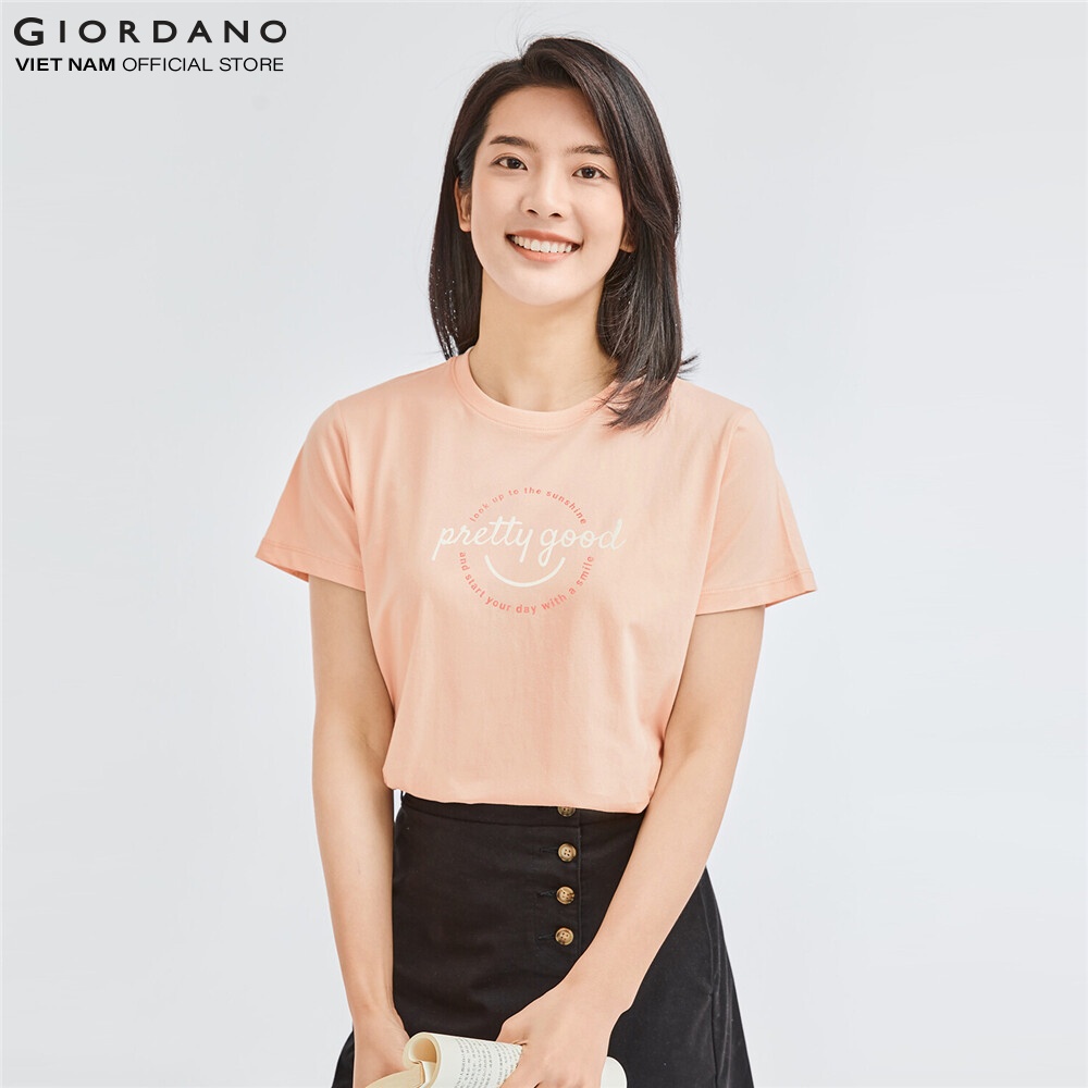 Áo Thun Nữ Ngắn Tay In Hình Printed Tee Giordano 05392213